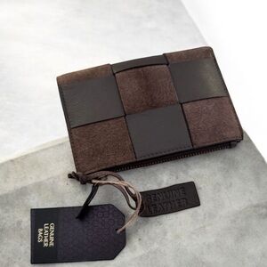 Genuine Leather Brown wallet unisex Bag